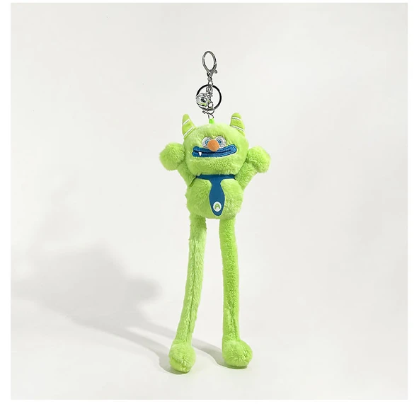 Sevimli Küçük Canavar Peluş Anahtarlık Çanta Süsü - Sarı - 8