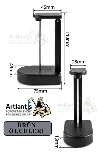 Not Kağıdı Tutacağı Siyah 2 Adet Piknot Paslanmaz İğneli Slip Pos Kağıdı Kasa Fişi Tutucu Sivri Uçlu Çivi Tutucu - 2