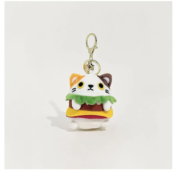 Kedi Hamburger Anahtarlık Süsü - Hamburger Siyam Kedisi - 8