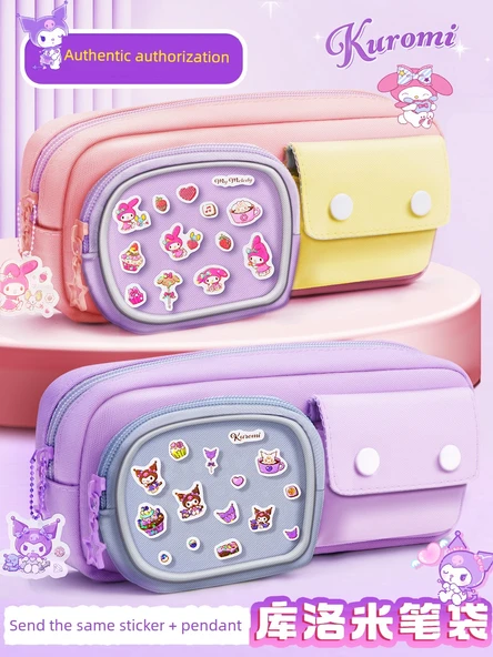 Sanrio Karikatür Sırt Çantası Kalem Kutusu - Yükseltilmiş Takım Pembe Krayon Shin - 2