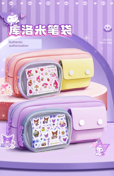 Sanrio Karikatür Sırt Çantası Kalem Kutusu - Yükseltilmiş Takım Mavi Krayon Shin - 7