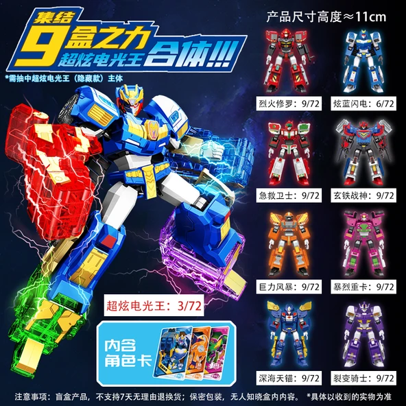 Dönüşebilir Mecha Kutu Yapı Blokları - Glamour Fighter Kutu [3 Kutular]