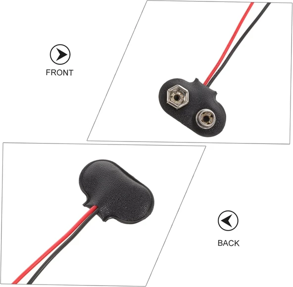 9V Pil Yuvası Yatağı Başlığı 9V Batarya Bağlantı T-Tipi Konnektör Klips - 10 Adet - Resim 3