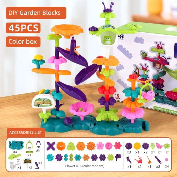 Çocuklar için Çiçek Düzenleme Yapı Blokları - DIY Çiçekler (45 Parça)