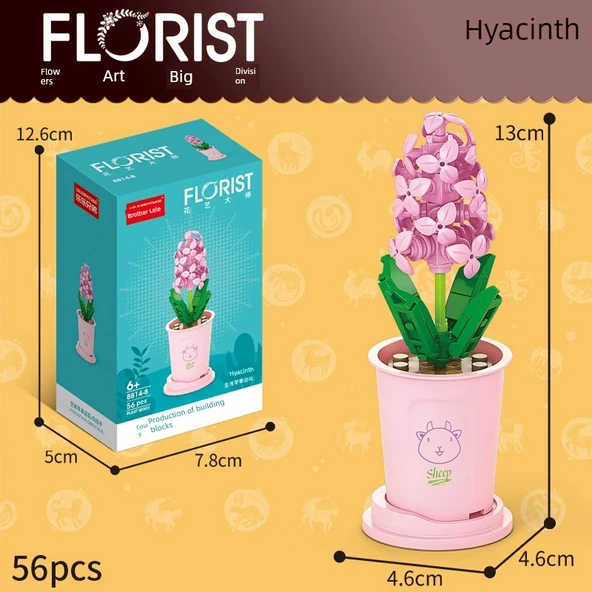 DIY Yapı Blokları Çiçek Buketi Kiti - Sümbül