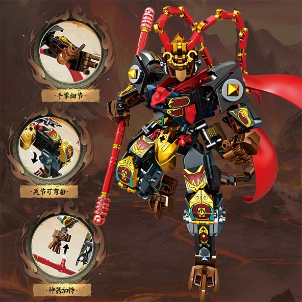 Efsanevi Yarı Mekanik Mecha-Guan Yu Yapı Bloğu Modeli - 664 Parça - 3