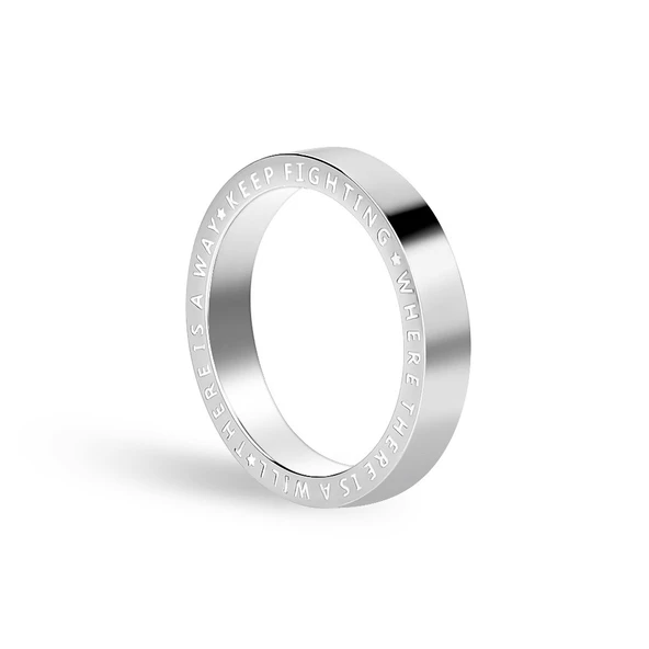 Erkekler için Titanyum Çelik Yüzük - Öz Disiplin Tarzı - No. 8 (56mm) - Otonomi Yüzüğü