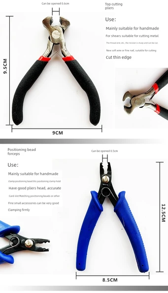 DIY Takı Yapım Pense Seti - Uzun Ağız Uçlu Pense - 10