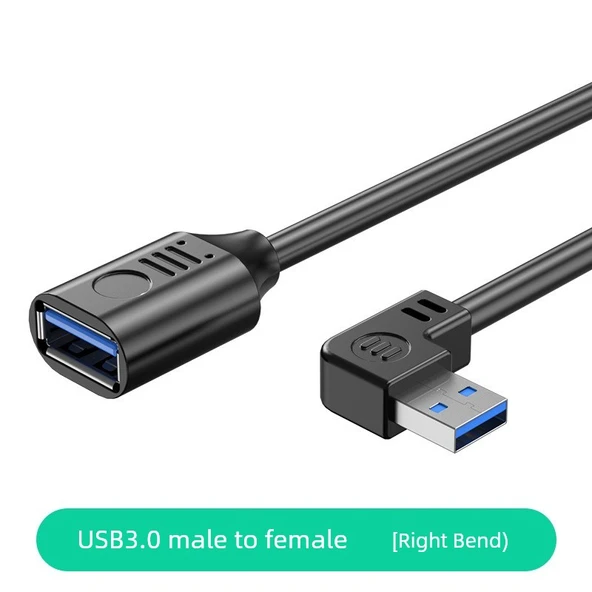 USB 3.0 Uzatma Kablosu - 5m - Sağ Eğilimli Hızlı Veri Aktarımı