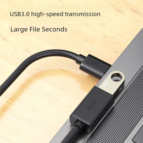 USB 3.0 Uzatma Kablosu - 5m - Sağ Eğilimli Hızlı Veri Aktarımı - 3