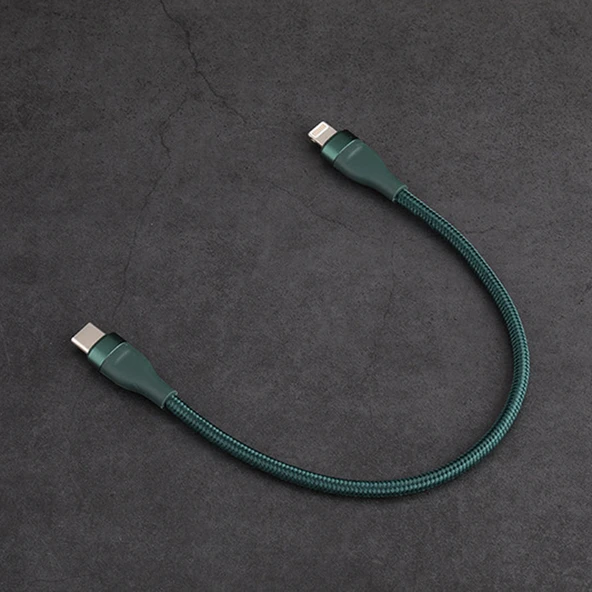 Çift Type C Hızlı Şarj Kablosu - 0.25M Yeşil - 11