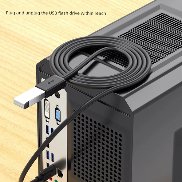 USB 3.0 Uzatma Kablosu - 5m - Sağ Eğilimli Hızlı Veri Aktarımı - 4