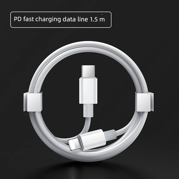Apple iPhone PD Hızlı Şarj Veri Kablosu - 1.5M Apple PD Hızlı Şarj Kablosu + Koruma Kılıfı