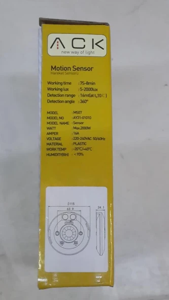 ACK SIVA ÜSTÜ SENSÖR 360 DERECE - Resim 3