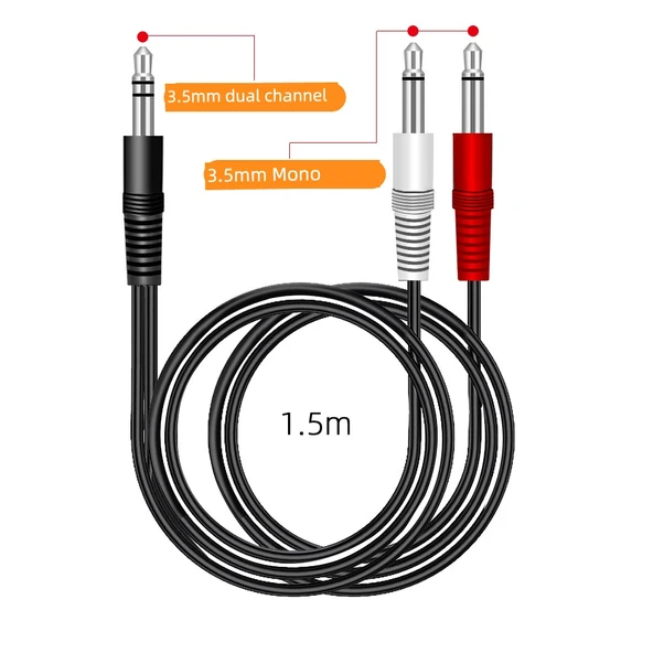 Ses Kablo - 3.5mm Dişi - Çift 3.5mm Dişi Çift Kanal - 0.25m - 11