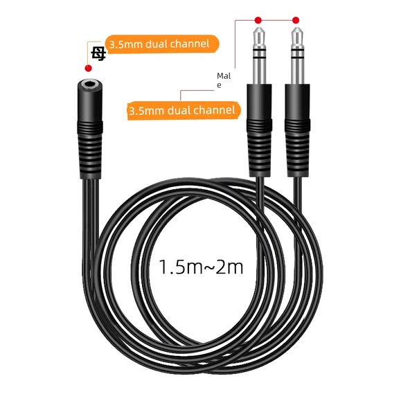 Ses Kablo - 3.5mm Dişi - Çift 3.5mm Dişi Çift Kanal - 0.25m - 5