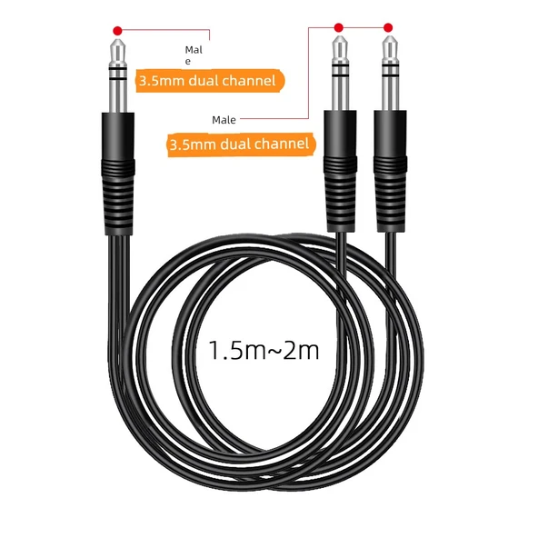 Ses Kablo - 3.5mm Dişi - Çift 3.5mm Dişi Çift Kanal - 0.25m - 3
