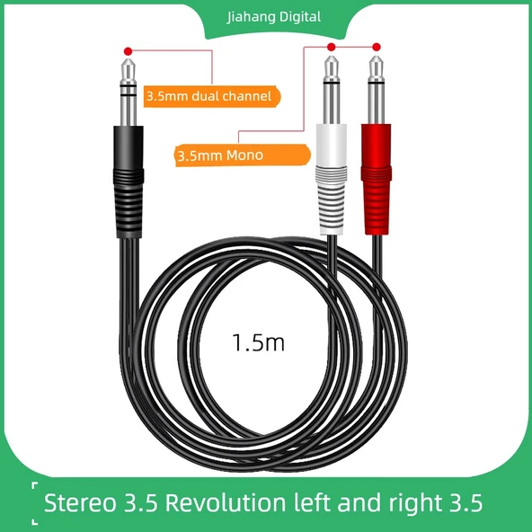 Ses Kablo - 3.5mm Dişi - Çift 3.5mm Dişi Çift Kanal - 0.25m - 2