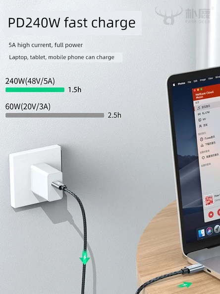 USB 3.2 Veri Kablosu - 3m - 20Gbps - 100W Hızlı Şarj - 8K Ekran Yansıtma - 4