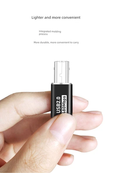 OTG Elektronik Klavye Mobil Telefon Bağlantı Kablosu - Siyah Dirsek - Type-C Dişi - USB-B Erkek - Resim 11