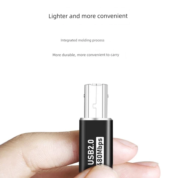 OTG Elektronik Klavye Mobil Telefon Bağlantı Kablosu - Siyah Dirsek - Type-C Dişi - USB-B Erkek - Resim 5