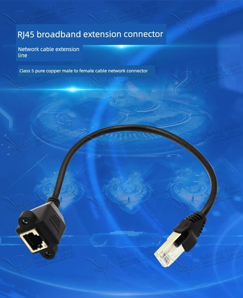 RJ45 CAT5e Ağ Uzatma Kablosu - 0.3m - Siyah - 7