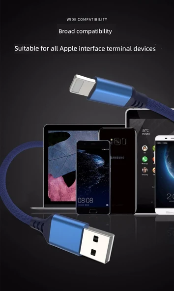 2M Gümüş Gri USB-C Kablo - Apple 15/16 Hızlı Şarj 60W - 12