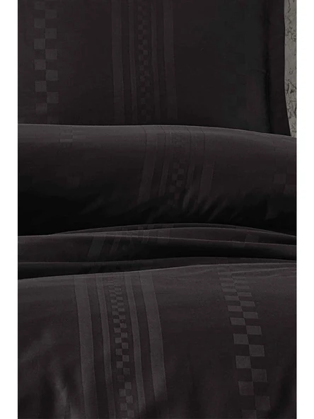 Clasy %100 Pamuk Saten Çift Kişilik Nevresim Takımı Capital V1 Antrasit - 5