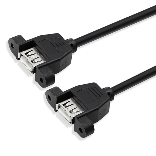 USB 2.0 Dişi Uzatma Kablosu - 1m - Vida Delikli - 4