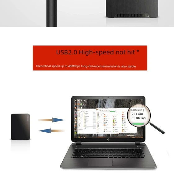 USB 2.0 Dişi Uzatma Kablosu - 1m - Vida Delikli - 9