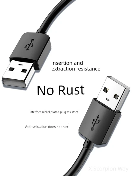 Çift Uçlu USB Veri Kablosu - 1M USB 3.0 - Siyah - İki Adet 2 - 4
