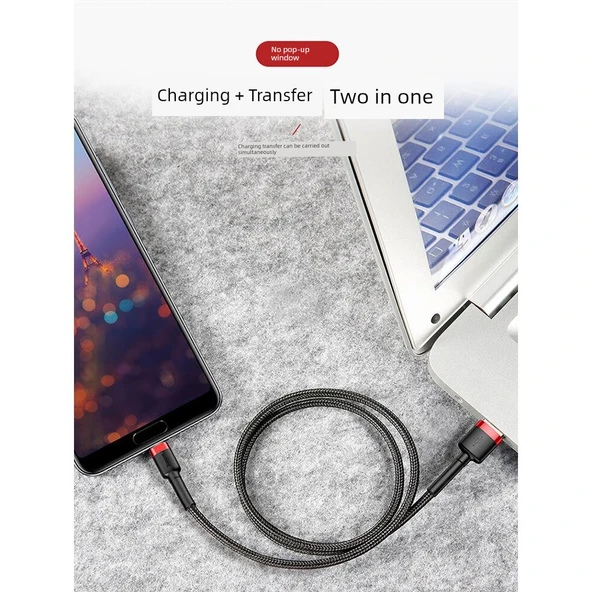 Hızlı Şarj Veri Kablosu - Apple 6-14 - Kırmızı Kasa + Kırmızı Hat - 2m - 2