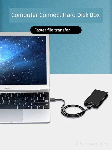 Çift Uçlu USB Veri Kablosu - 2M USB 2.0 - Siyah - Bir Adet - 5