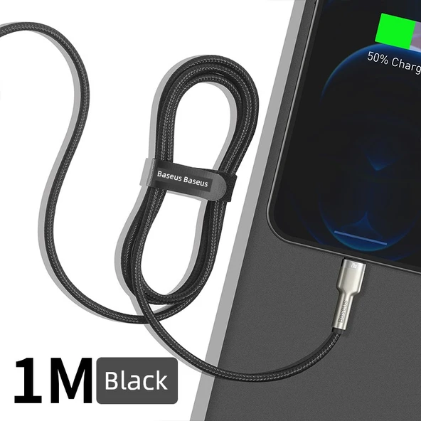 Lightning Veri Kablosu - Siyah - 1m - Ultra Düşük Sıcaklık Hızlı Şarj - Tek Paket