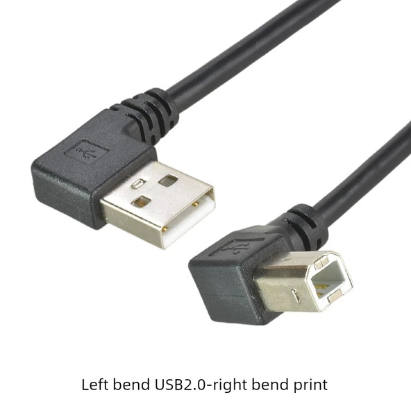 USB 2.0 A Erkek - B Erkek Yazıcı Kablosu - 30cm - Sol Dönüş
