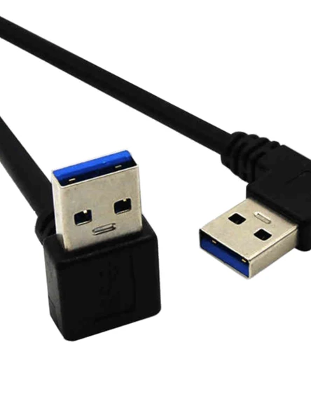 USB 3.0 Veri Kablosu - Çift Düz Baş - Mavi - 0.5m - 2