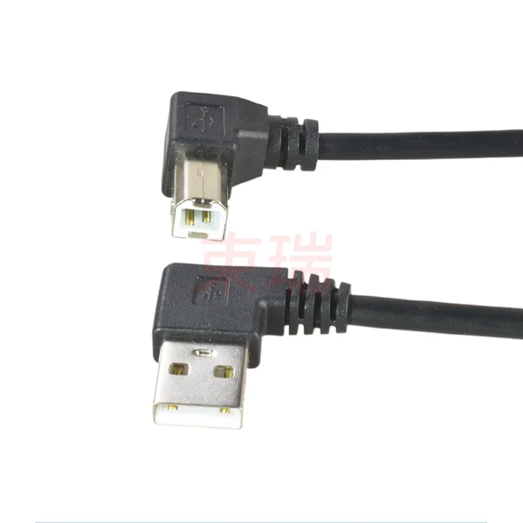 USB 2.0 A Erkek - B Erkek Yazıcı Kablosu - 30cm - Sol Dönüş - 12