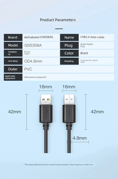 USB 3.0 Veri Kablosu - 1.5m - Siyah - 10