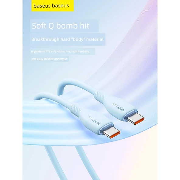 USB-C ile USB-C Şarj Kablosu - Mavi - 1.2m - 2