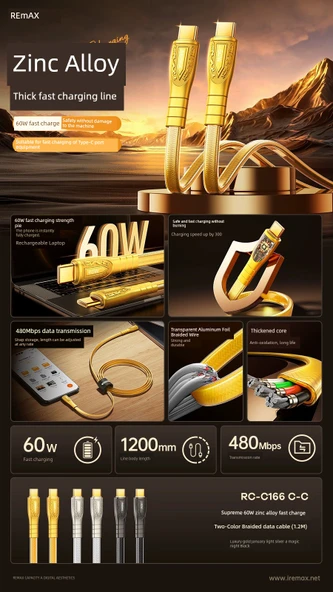 Hızlı Şarj Veri Kablosu - Ay Işığı Gümüş - 1.2m - 66W USB'den Tip C'ye - 8