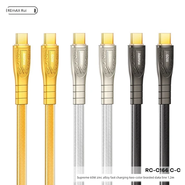 Hızlı Şarj Veri Kablosu - Ay Işığı Gümüş - 1.2m - 66W USB'den Tip C'ye - 9