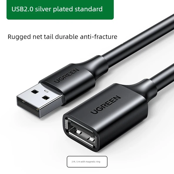 USB 2.0 Erkek Dişi Uzatma Kablosu - 1 m