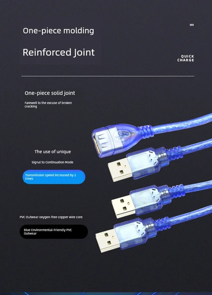 USB Uzatma Kablosu - Erkek-Dişi (3m) - 8