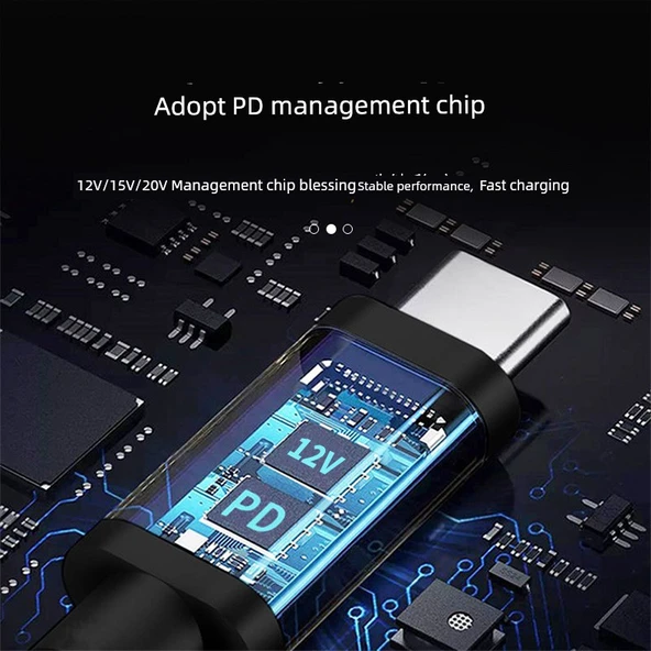 Type-C to DC15V3A Kablo - 1.5m - DC5.5mm Arayüz - 1A/1.5A/2A/2.5A - 11