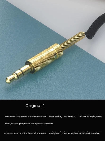3.5mm Aux Kablo - Harman Kardon Siyah + Type-C Adaptör - 7