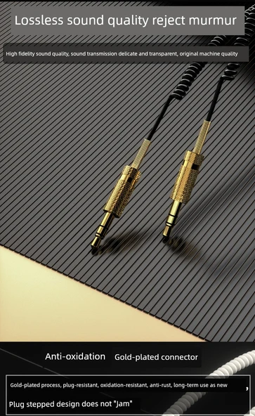3.5mm Aux Kablo - Harman Kardon Siyah + Type-C Adaptör - 8