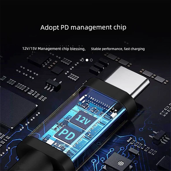 Type-C to DC15V3A Kablo - 1.5m - DC5.5mm Arayüz - 1A/1.5A/2A/2.5A - 6