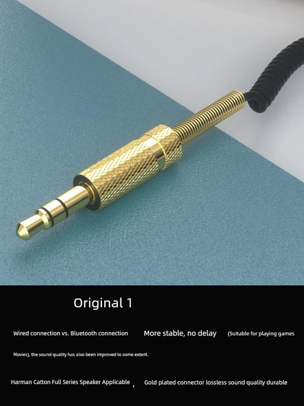 3.5mm Aux Kablo - Harman Kardon Siyah + Type-C Adaptör - 2