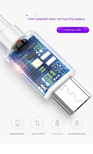Hızlı Şarj Android Veri Kablosu USB - 3m - 2 Paket - Beyaz - 8