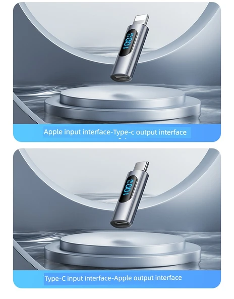 Type-C to Apple Dijital Ekran Adaptörü - PD 30W Hızlı Şarj - Lavanta Moru - 12